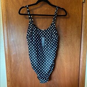 Classic Black and White Polka Dot One Piece Swimsuit